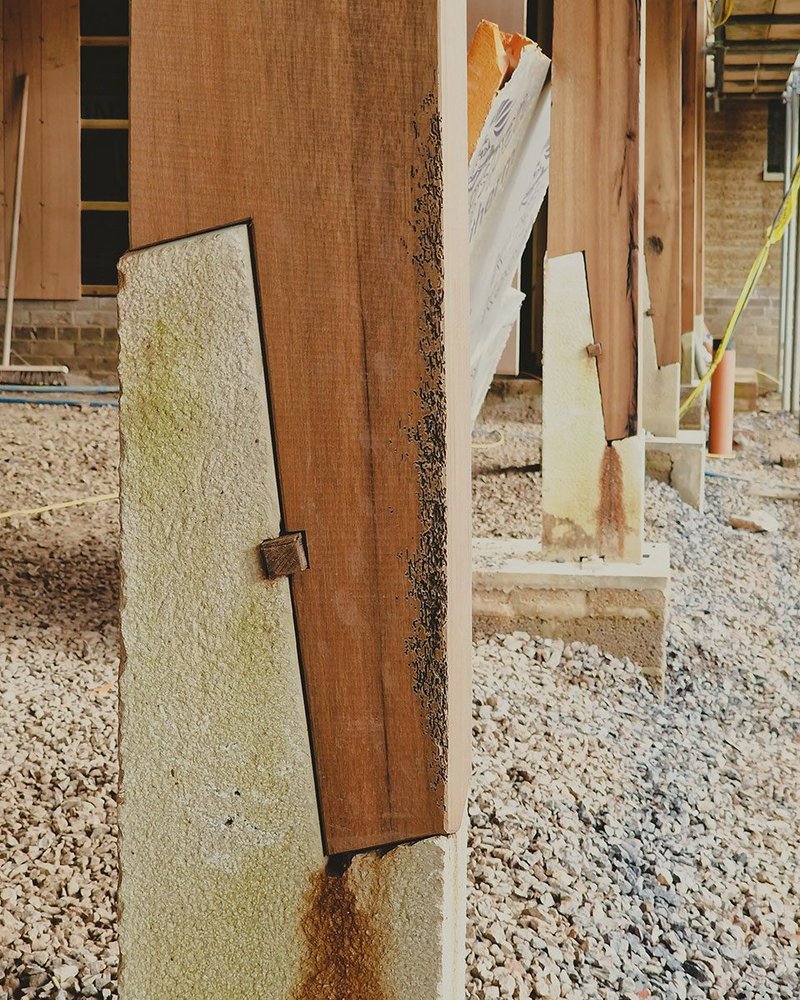 Oak is combined with stone at Rammed Earth House, where Jonathan Tuckey Design is working with specialist timber frame craftsman Jim Blackburn of the Timber Frame Company.