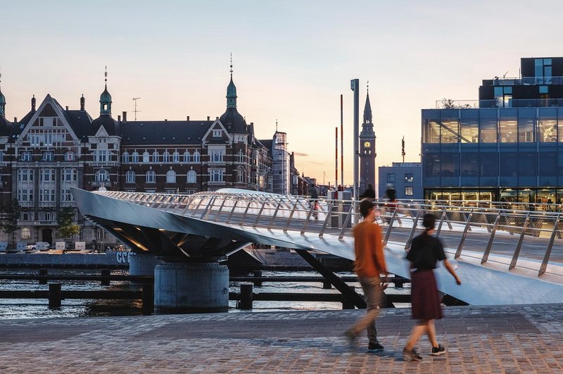 Around one in six pounds of Chartered Practice revenue comes from overseas projects. Some of this work is celebrated in the RIBA International Prize which this year shortlisted the Lille Langebro bridge in Denmark by WilkinsonEyre