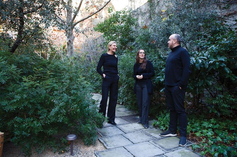 Getting their day in the sun: 2019 Mies Award chair Dorte Mandrup, left; Anna Ramos, centre, and Ivan Blasi, right.