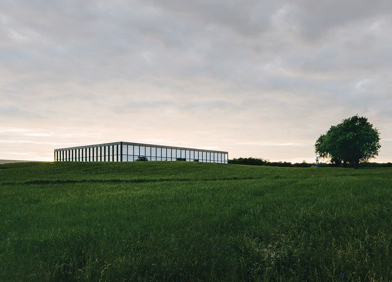 The Carmen Würth Forum looking south west: a temple to music set in an Arcadian landscape?