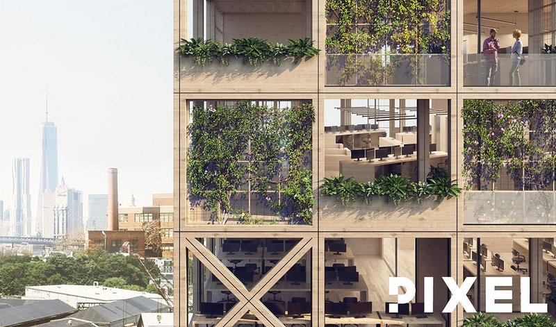 This facade system accommodating biophilia in a kit of parts is an innovation from PIXEL, co-founded by Rising Star shortlisted Oliver Thomas.