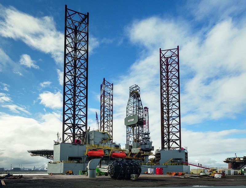 The Ensco 71 spent three months being refurbished in Hartlepool.