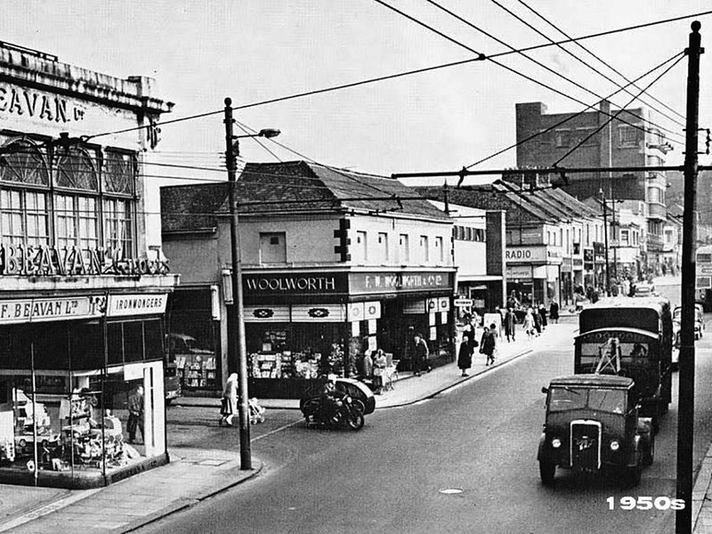 Shields Road in the 1950s when it was a busy commercial centre.