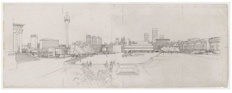 Never built apart from the tower – Graeme Shankland’s 1958 plan to rebuild central Liverpool.