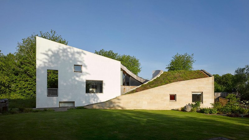 Stonecrop in Rutland by Featherstone Young has an energy efficiency strategy which uses a ground source heat pump and operates the guest wing only when it is in use.