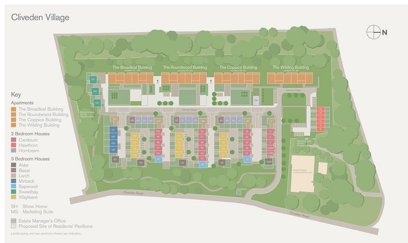 Housing layout complete with woody type names.