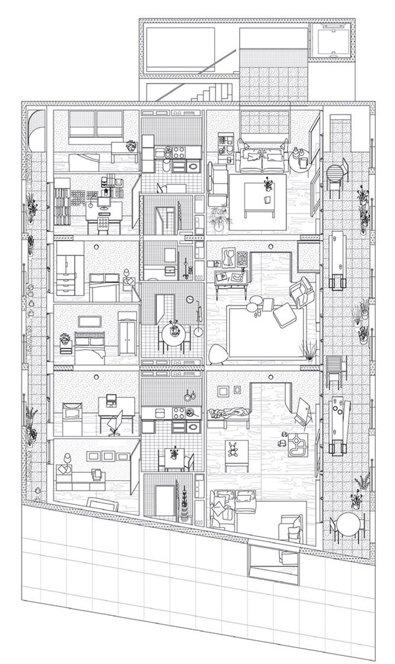 Projection illustrating co-living option.