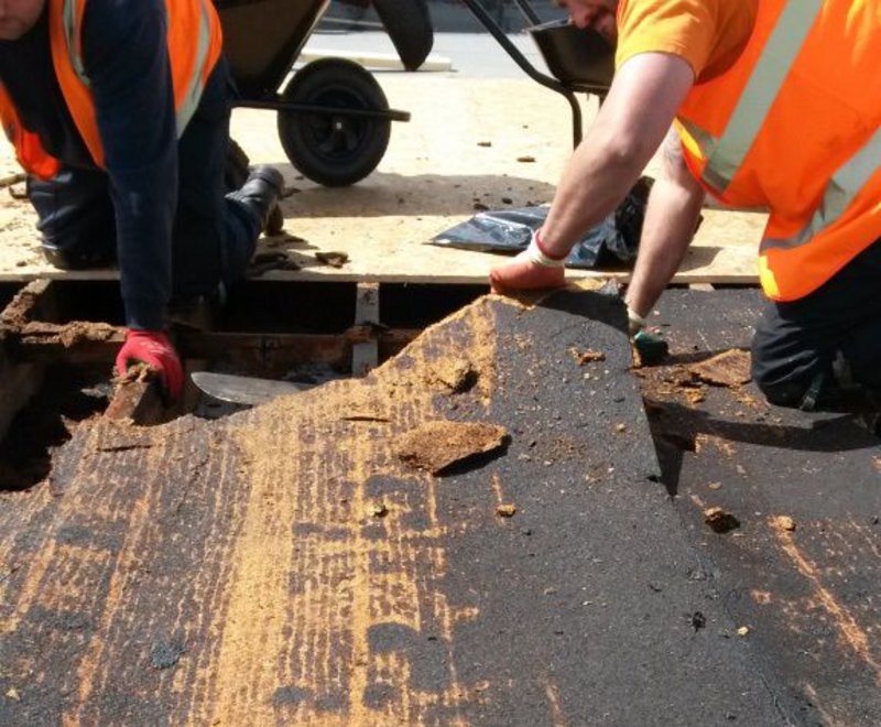 A school roof refurbishment in  Glasgow: over 90% of the roof was damaged.