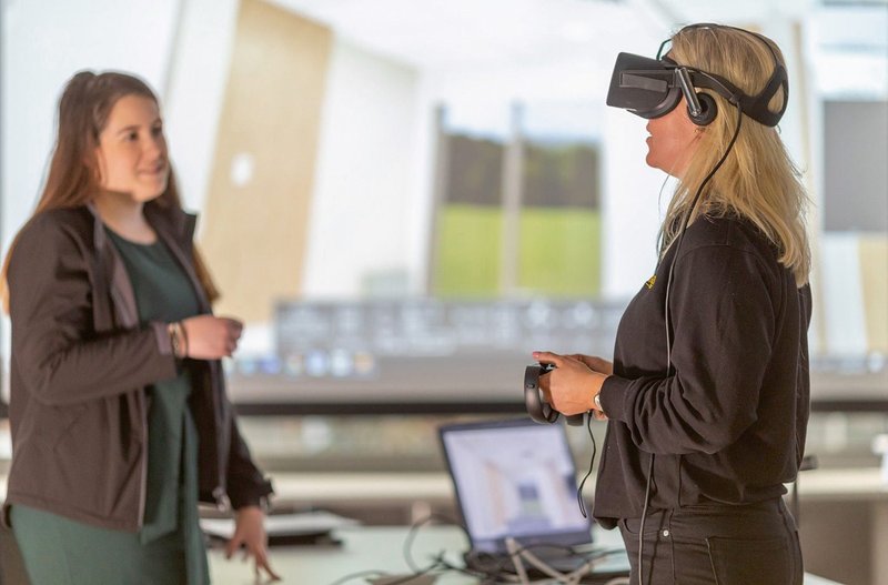 Designers can use virtual reality to simulate walk-throughs in the real world.
