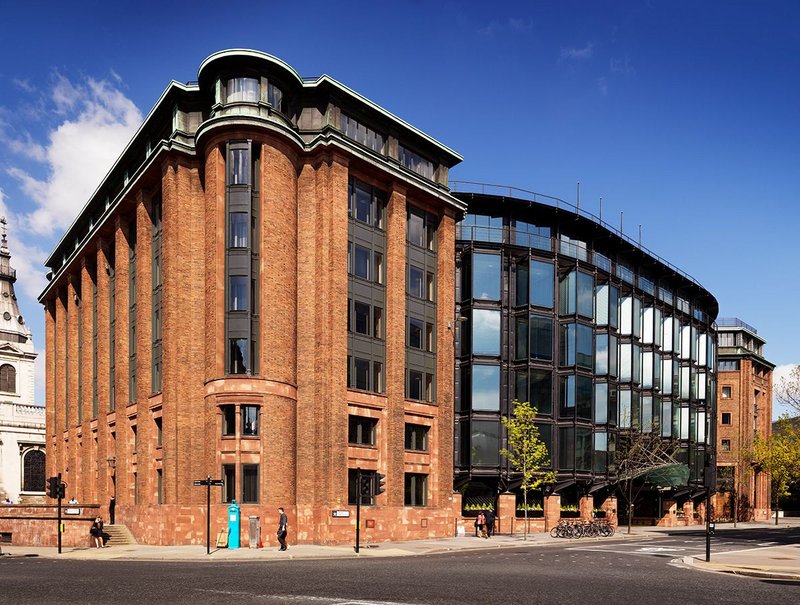 Bracken House, the first post-war listed building.