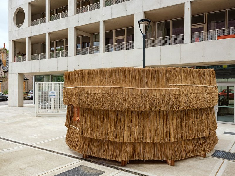 The timber structure is clad in bio-based materials available locally.