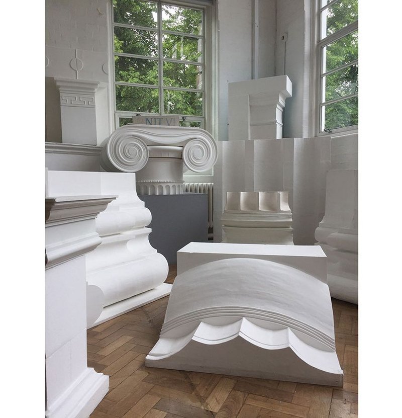 Fragments of classical architecture as made by Timothy Smith & Jonathan Taylor’s design studio at Kingston University.