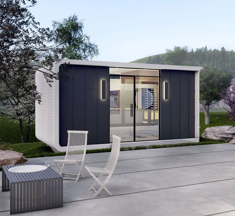 Artist’s rendering of ‘D series’ 3D printed home planned for the Ridgecrest development in California.