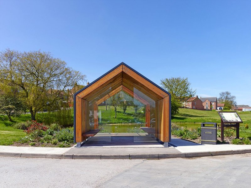 Bus stop and walkers' shelter in Fridaythorpe, the first MassBespoke prototype.