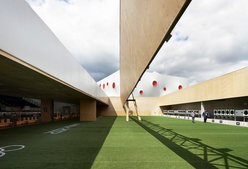 Magma Architecture’s bold, temporary, PVC-covered shooting venue for the London 2012 Olympics.