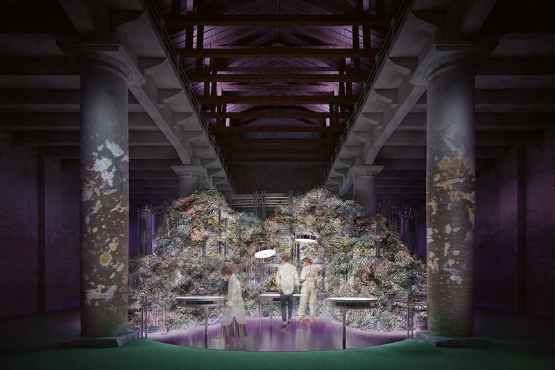 The Other Side of the Hill by Geoffrey West, Roberto Kolter, Beatriz Colomina, Mark Wigley and Patricia Urquiola uses microbial communities that balance consumption as a tool to explore global population futures.