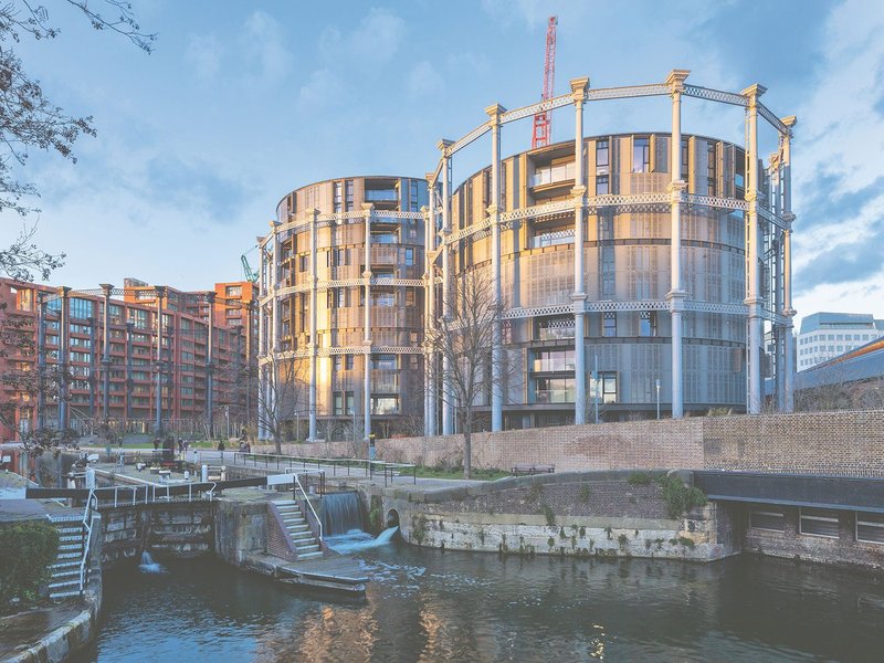 Wilkinson Eyre’s conversion of gasholders into apartment buildings is among numerous examples of successful adaptive reuse in Argent’s redevelopment of former railway lands at King’s Cross.