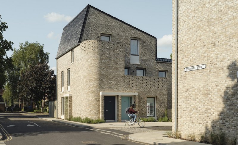 Stirling Award-winning timber frame housing, Goldsmith Street, Norwich, by architects Mikhail Riches.