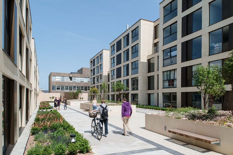 Beneath the landscaped podium is car parking for residents and fire station staff.