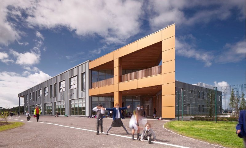 Velfac composite glazing at Faith Schools Joint Campus, Newton Mearns, Glasgow. Velfac windows and doors offer a competitive alternative to all-aluminium systems.