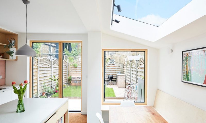 Glazing Vision Pitchglaze fixed roof window at one of five Victorian homes in Hackney, London refurbished by specialist practice ARCHEA.