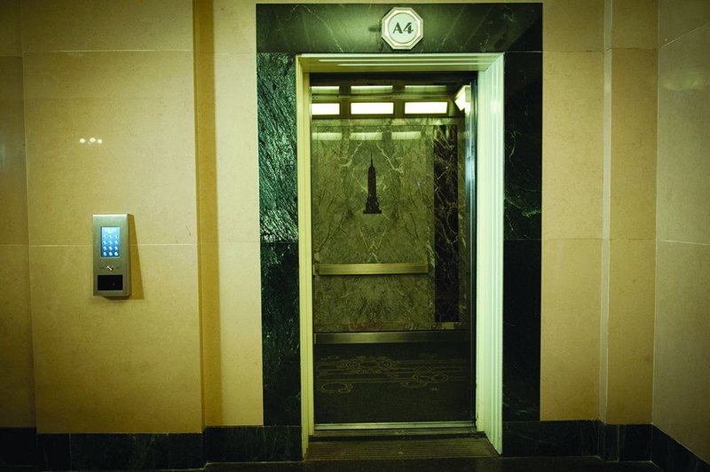 One of the restored 25 person, 1800kg lifts in the Empire State’s 4-lift ‘A’ bank, using the new CompassPlus call system.