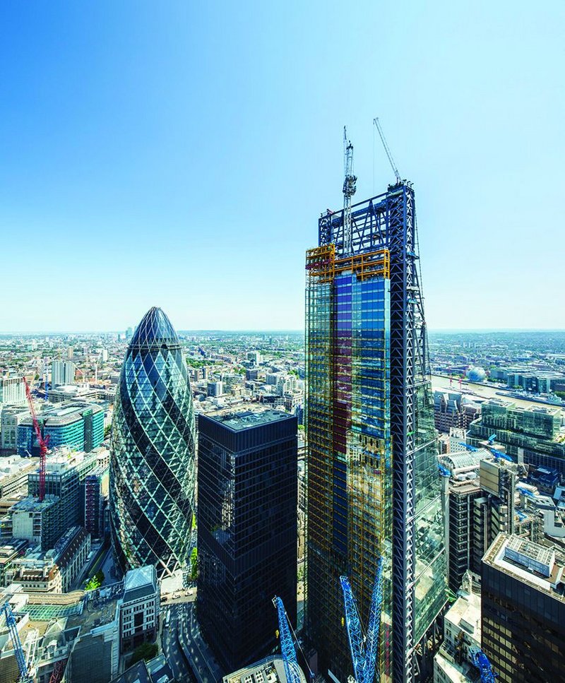 The distinctive form of British Land’s Leadenhall Building rises on the city skyline