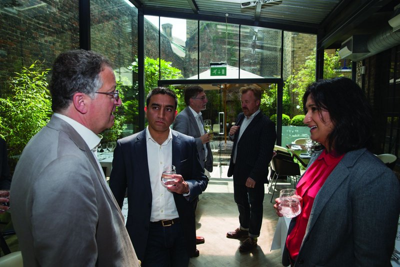 The panel chew the cud of  sustainable futures beside the ‘green wall’  at Clerkenwell’s Portal restaurant.