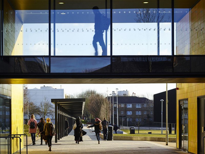 Bridge over the entrance to the separate sixth form block.