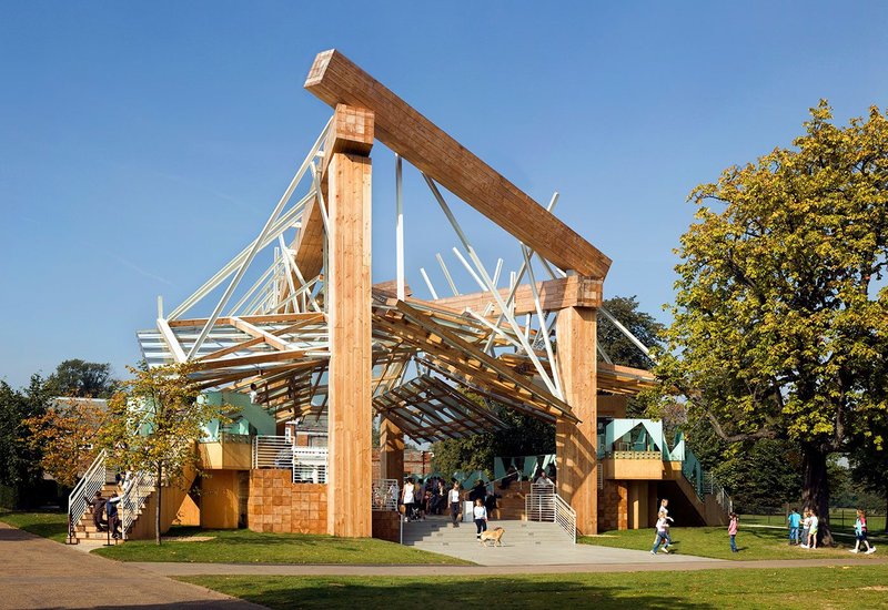Arboreal drama: Frank Gehry’s 2008 mass timber Serpentine Pavilion, London.