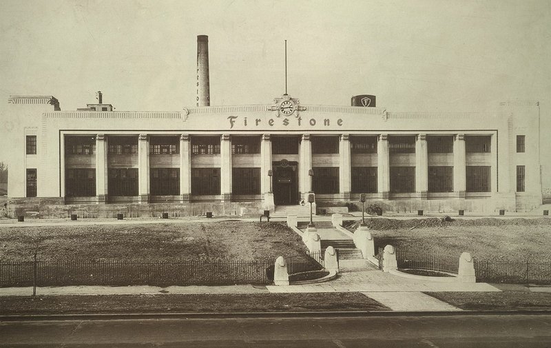 Firestone tyre factory, Brentford, designed by Wallis Gilbert & Partners and photographed in 1929, the year of its completion.