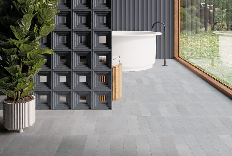 Piqué Cloth 3D tile by Harmony: 'an illusion of spaciousness'.
