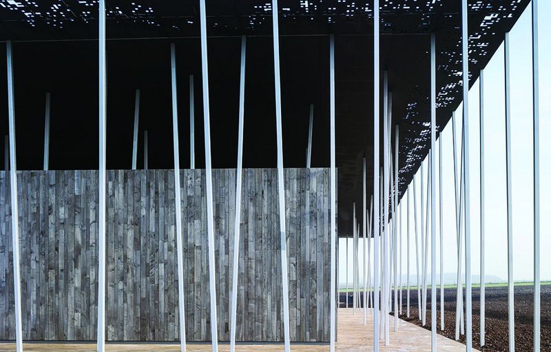 A sense of lightness is provided by the 211 columns and perforated edge to the thin canopy.