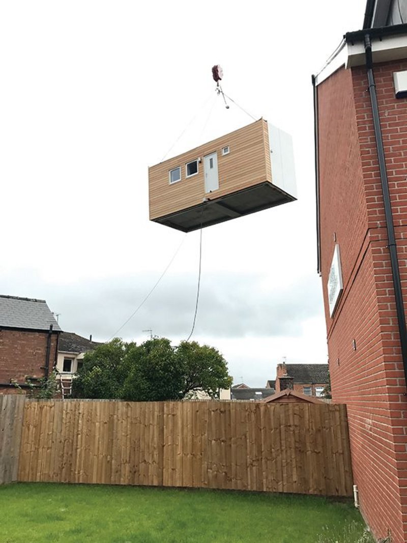 Craned onto site, iKozie provides independent living for a single homeless person.