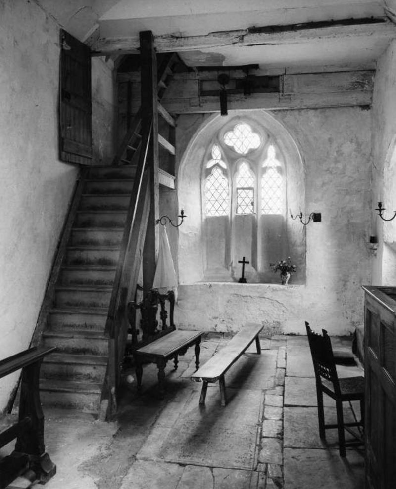 The book English Parish Churches took Smith’s photographs into many homes. Here St Lawrence, Didmarton, Gloucestershire, is beautifully composed (1961).