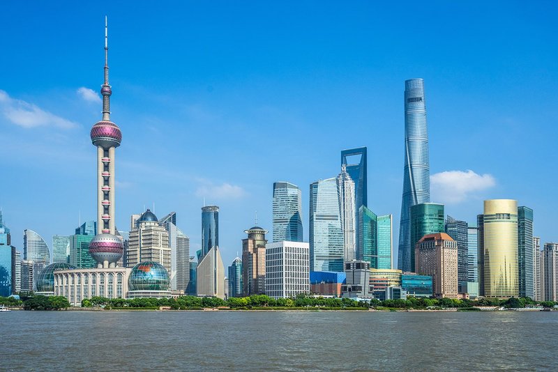 Shanghai skyline. International work by UK practices in China overtook work in the EU 2018 to 2022.