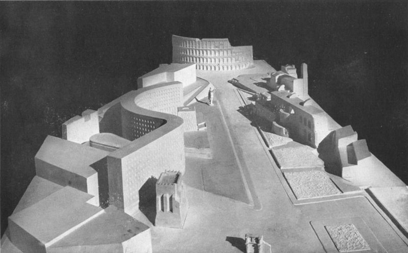 1st Stage Competition Entry, Palazzo Del Littorio, Mario Ridolfi with Ernesto La Padula, Ettore Rossi, and Vittorio Cafiero. 1934