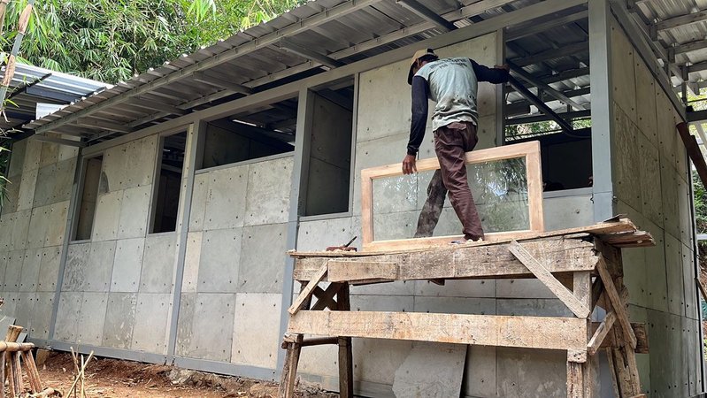 Researchers calculated the maximum proportion of sand that could be replaced with disposable nappies in a range of building materials, including concrete blocks.