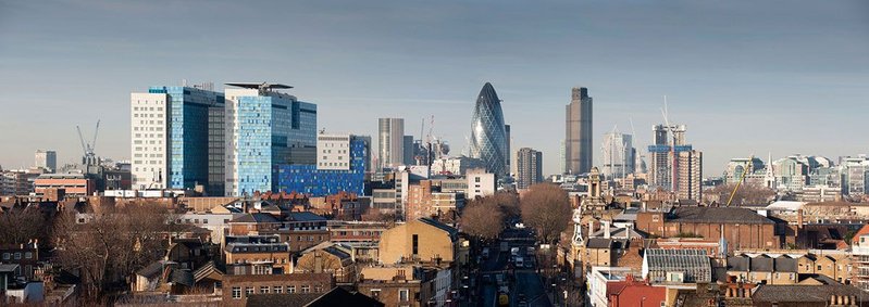 The Royal London Hospital with its helipad you can't miss it.