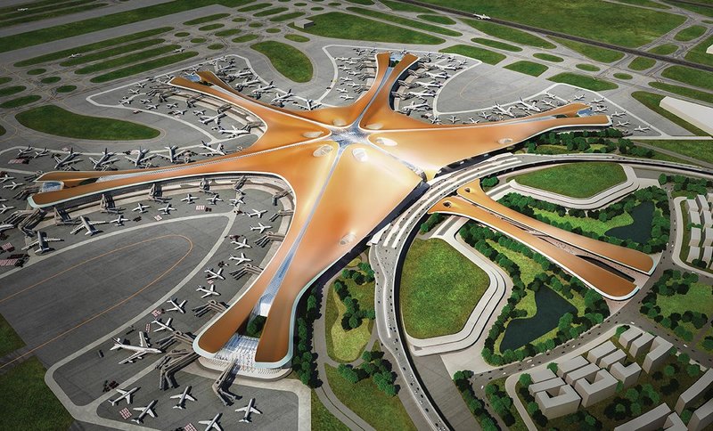 Beijing Airport drawn up with a multitude of parameters and algorithms, and some strong design.