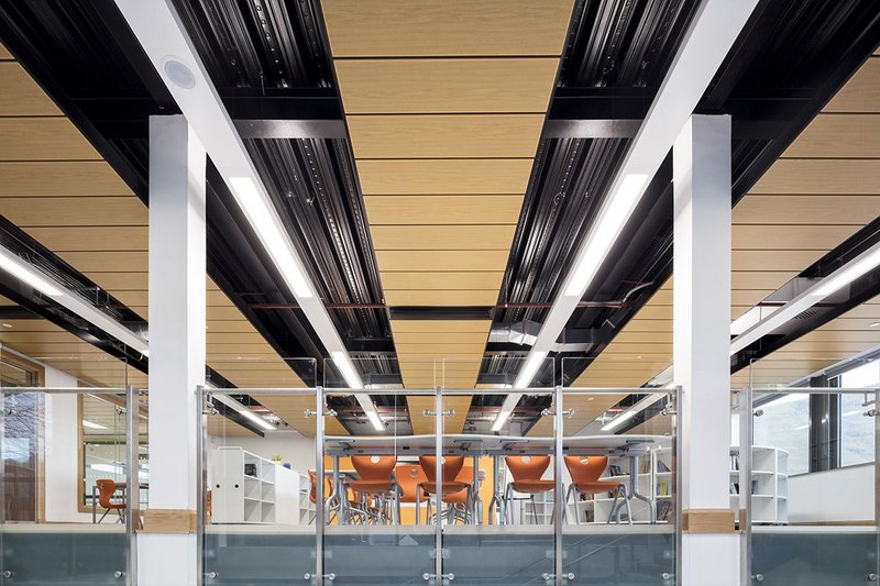 Armstrong Ceilings have been specified in the atrium at Ysgol Gyfun Ystalyfera Welsh Medium Comprehensive School, near Swansea