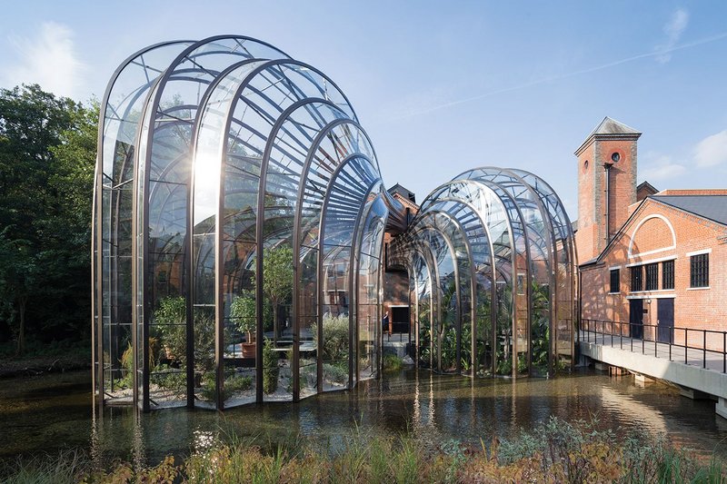 Picking up from Paxton. Heatherwick’s two botanicals  glass houses