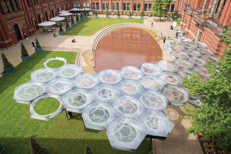 ICD/ITKE’s Elytra Filament pavilion, constructed of nothing but glass and carbon fibres.