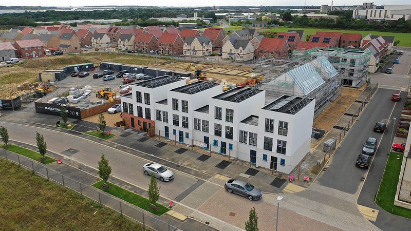 A development of 47 homes in Corby in Northamptonshire was built using the Project Etopia system.