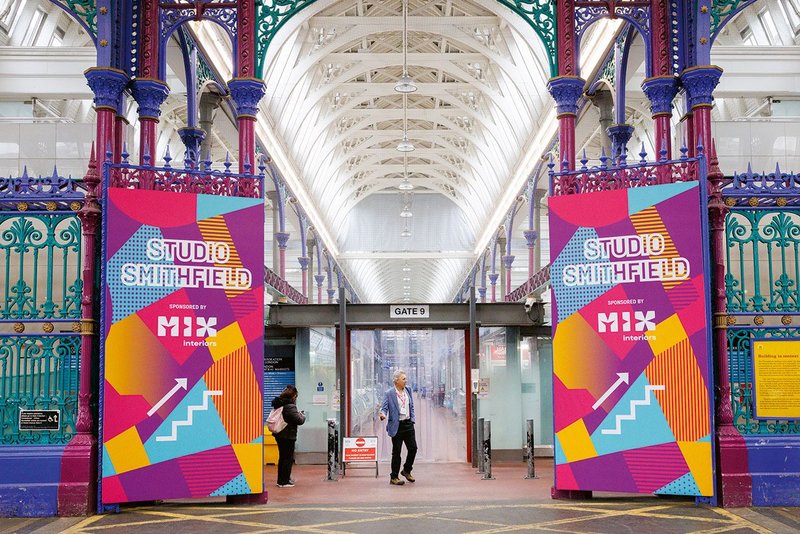 Smithfield Market arcades repurposed for Clerkenwell Design Week.