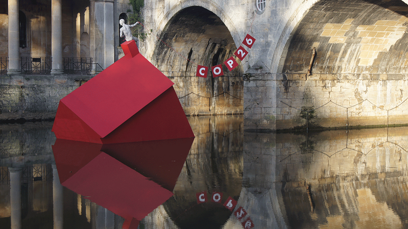 Hoping for a lifeline from COP26? Stride Treglown and Format Engineers’ Sinking House in Bath’s River Avon highlights the impact of climate change on flooding as the tipping point draws closer.