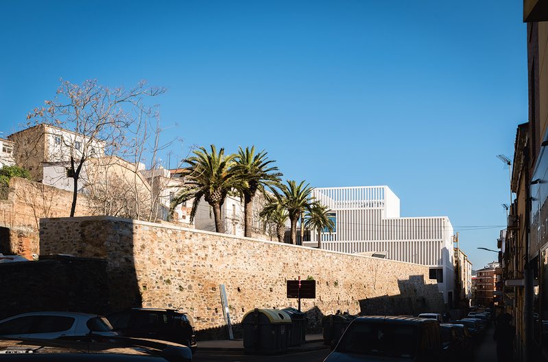 View up from the Calle Camino de Llano, marking the medieval border of the old town.