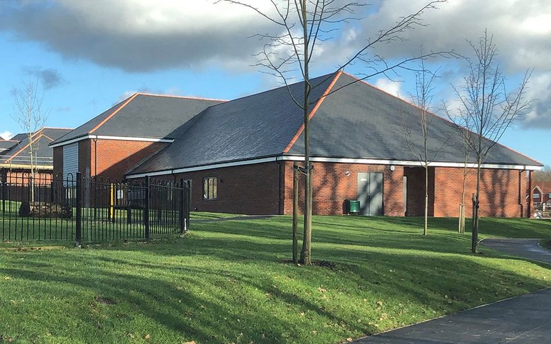 Thakeham village hall features Cupa 12 slate in rectangular and bullnose formats, but other designs are also available. Sizes range from between 20x15cm and 60x45cm.