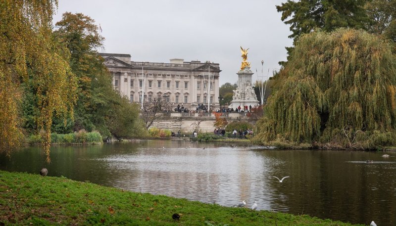 Buckingham Palace from St James’s Park, London.