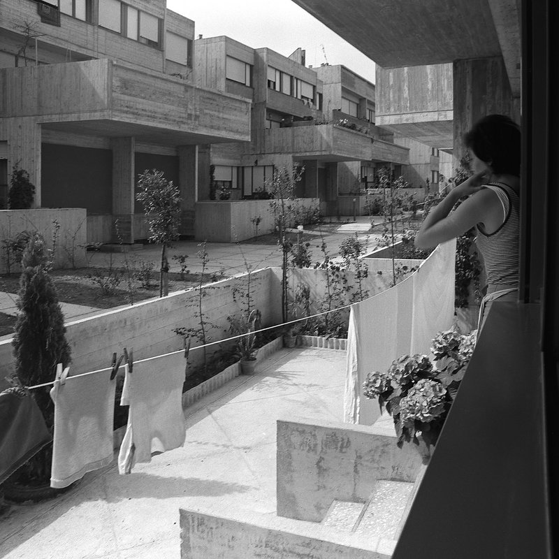 Overlooking the pedestrian route at Villaggio Matteotti, Terni Italy by Giancarlo De Carlo.